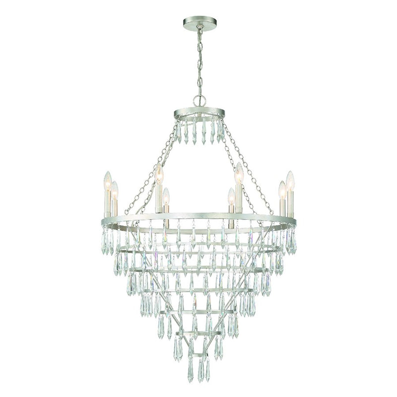 Crystorama Lucille Chandelier, Antique Silver