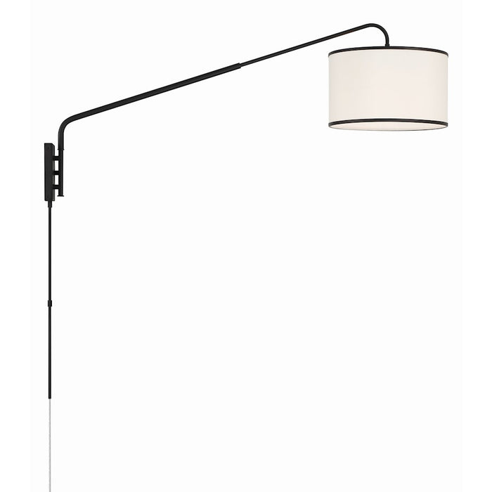 Crystorama Mallory 1 Light Task Sconce, Matte Black