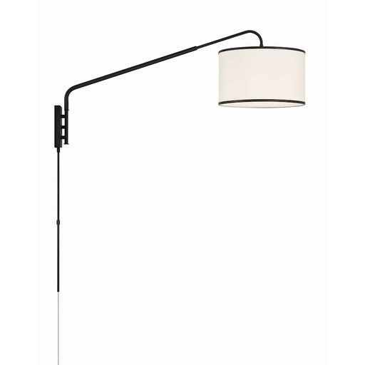 Crystorama Mallory 1 Light Task Sconce, Matte Black