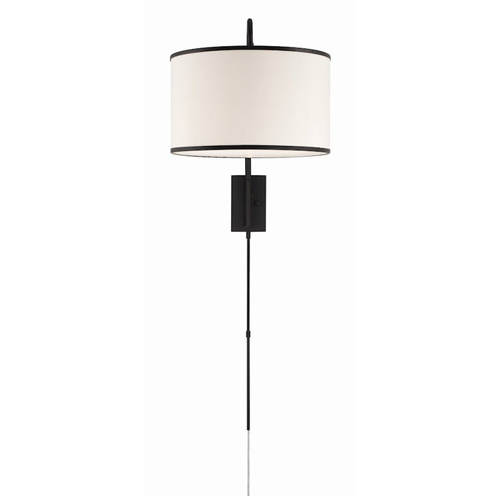 Crystorama Mallory 1 Light Task Sconce, Matte Black