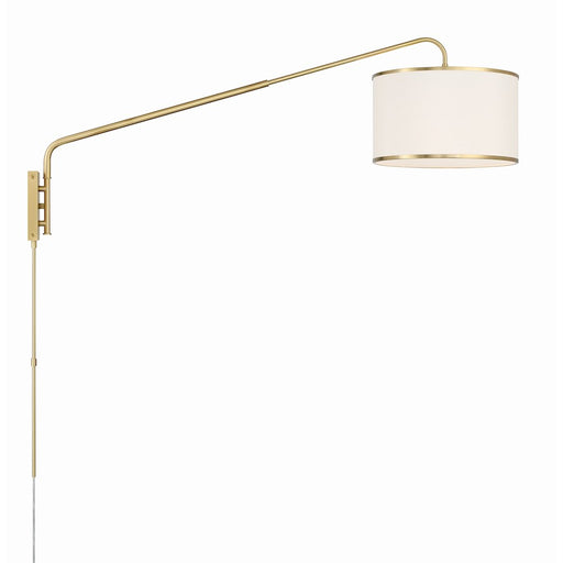 Crystorama Mallory 1 Light Task Sconce, Soft Brass