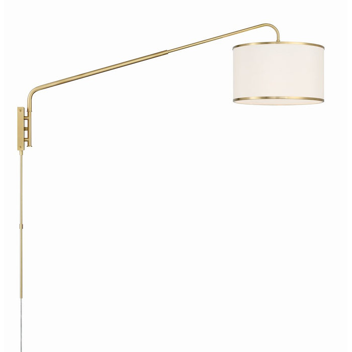 Crystorama Mallory 1 Light Task Sconce, Soft Brass