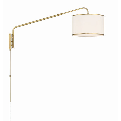 Crystorama Mallory 1 Light Task Sconce, Soft Brass