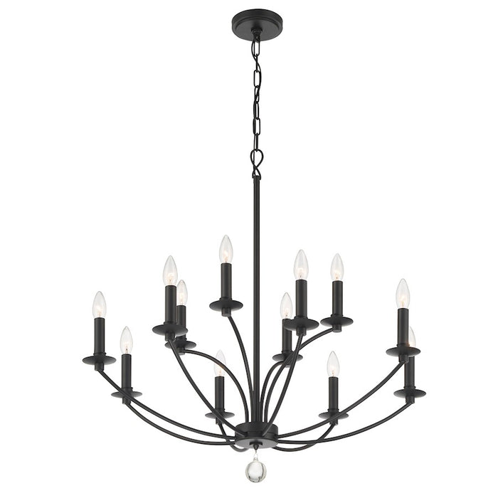 Crystorama Mila Chandelier, Black