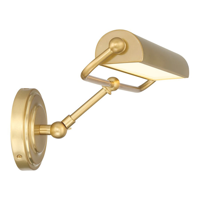 Crystorama Miller 1 Light Sconce, Aged Brass