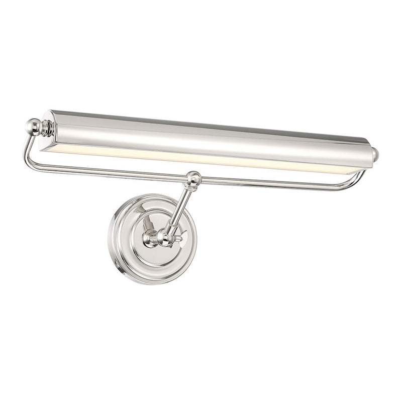 Crystorama Miller 1 Light Sconce, Polished Nickel