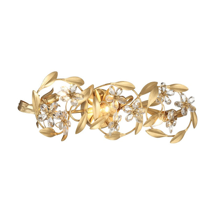 Crystorama Marselle 3 Light Sconce, Antique Gold