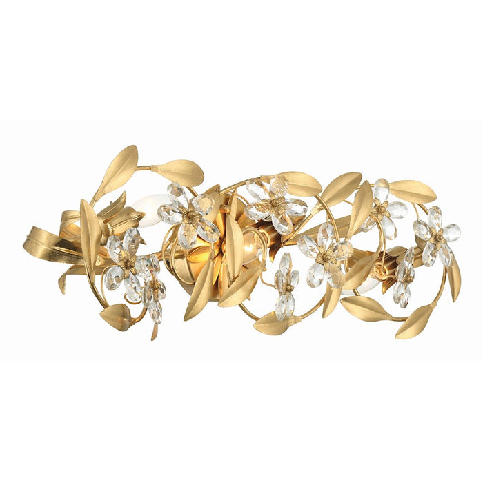 Crystorama Marselle 3 Light Sconce, Antique Gold