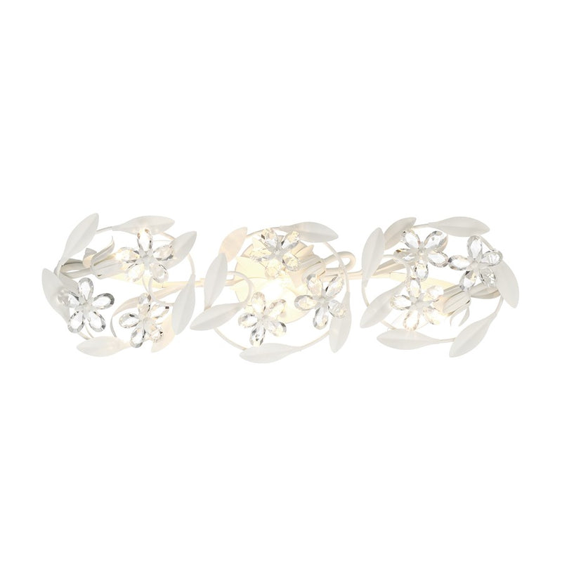 Crystorama Marselle 3 Light Sconce, Matte White