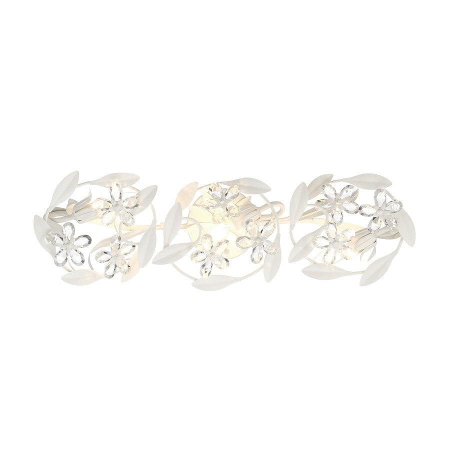 Crystorama Marselle 3 Light Sconce, Matte White