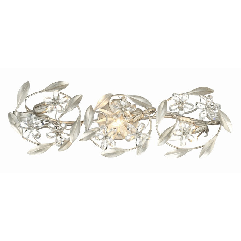 Crystorama Marselle 3 Light Sconce, Antique Silver