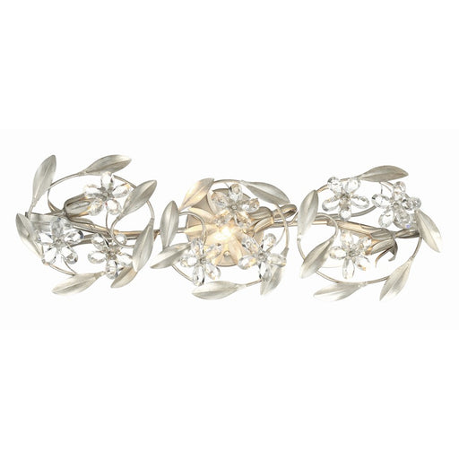Crystorama Marselle 3 Light Sconce, Antique Silver