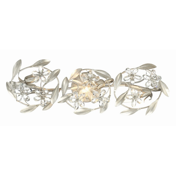 Crystorama Marselle 3 Light Sconce, Antique Silver