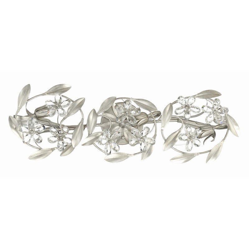 Crystorama Marselle 3 Light Sconce, Antique Silver