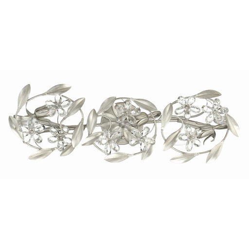 Crystorama Marselle 3 Light Sconce, Antique Silver