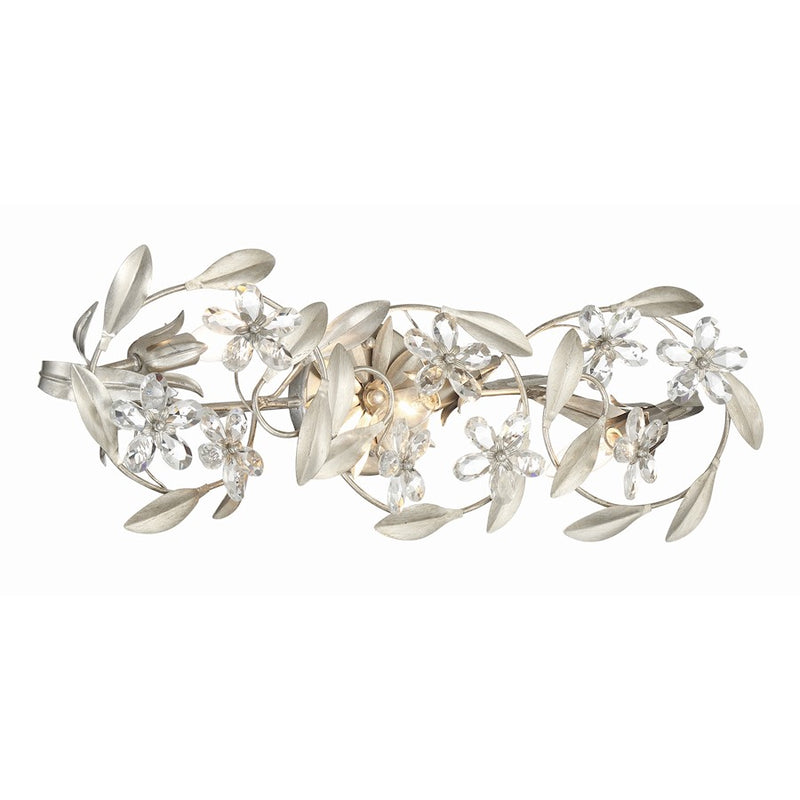 Crystorama Marselle 3 Light Sconce, Antique Silver