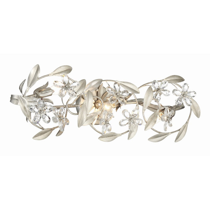 Crystorama Marselle 3 Light Sconce, Antique Silver