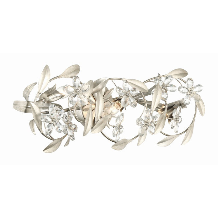 Crystorama Marselle 3 Light Sconce, Antique Silver