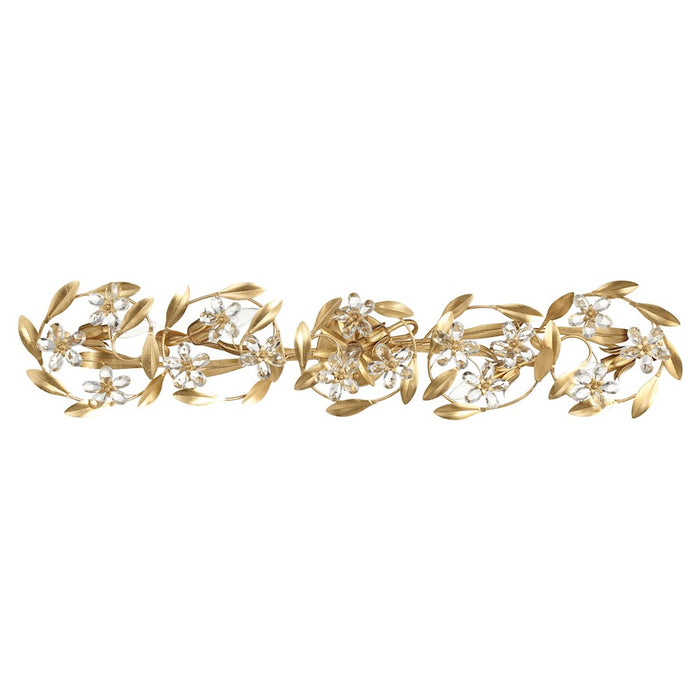 Crystorama Marselle 5 Light Sconce, Antique Gold