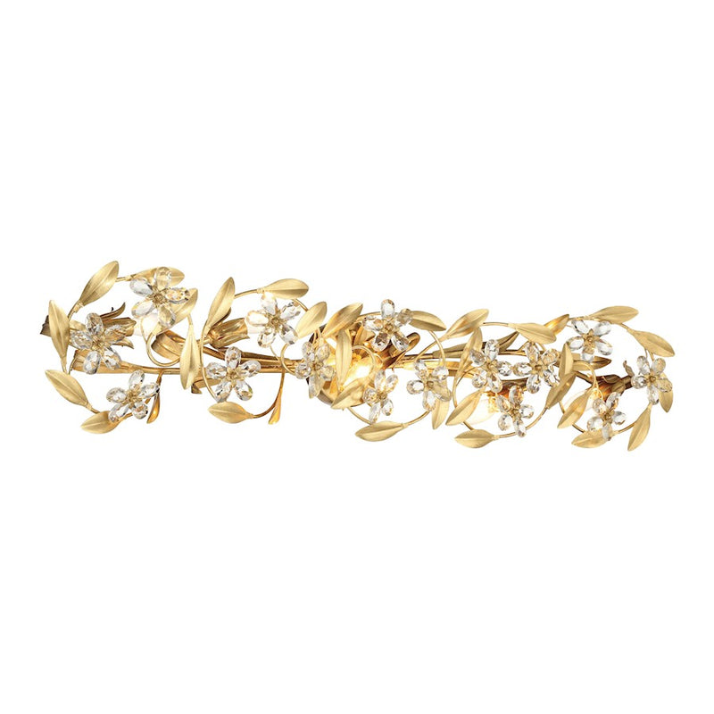 Crystorama Marselle 5 Light Sconce, Antique Gold