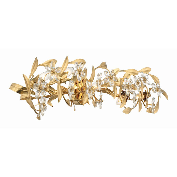Crystorama Marselle 5 Light Sconce, Antique Gold
