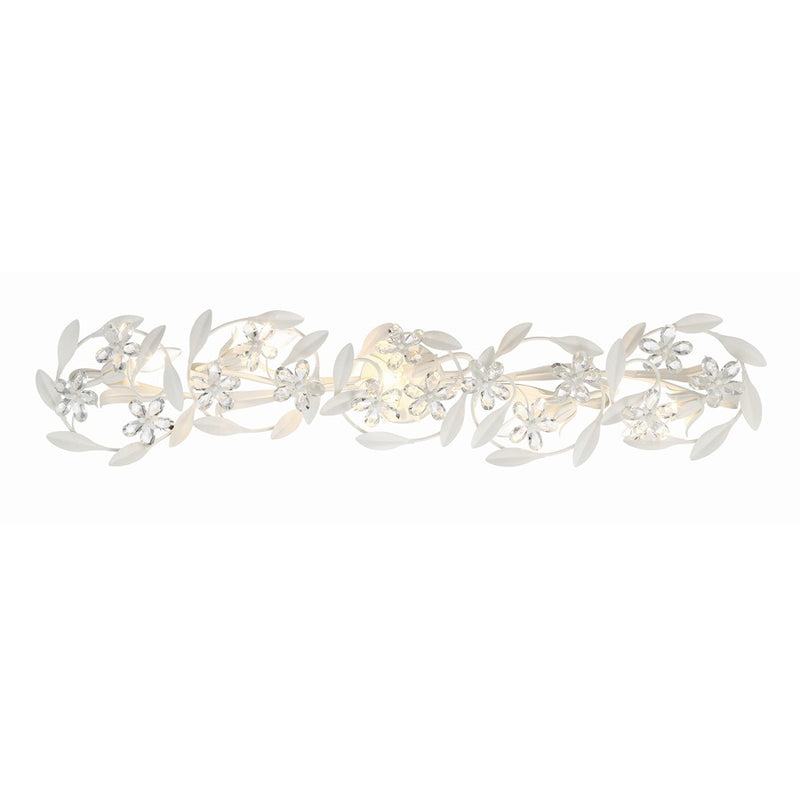 Crystorama Marselle 5 Light Sconce, Matte White