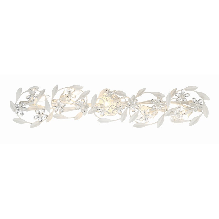 Crystorama Marselle 5 Light Sconce, Matte White