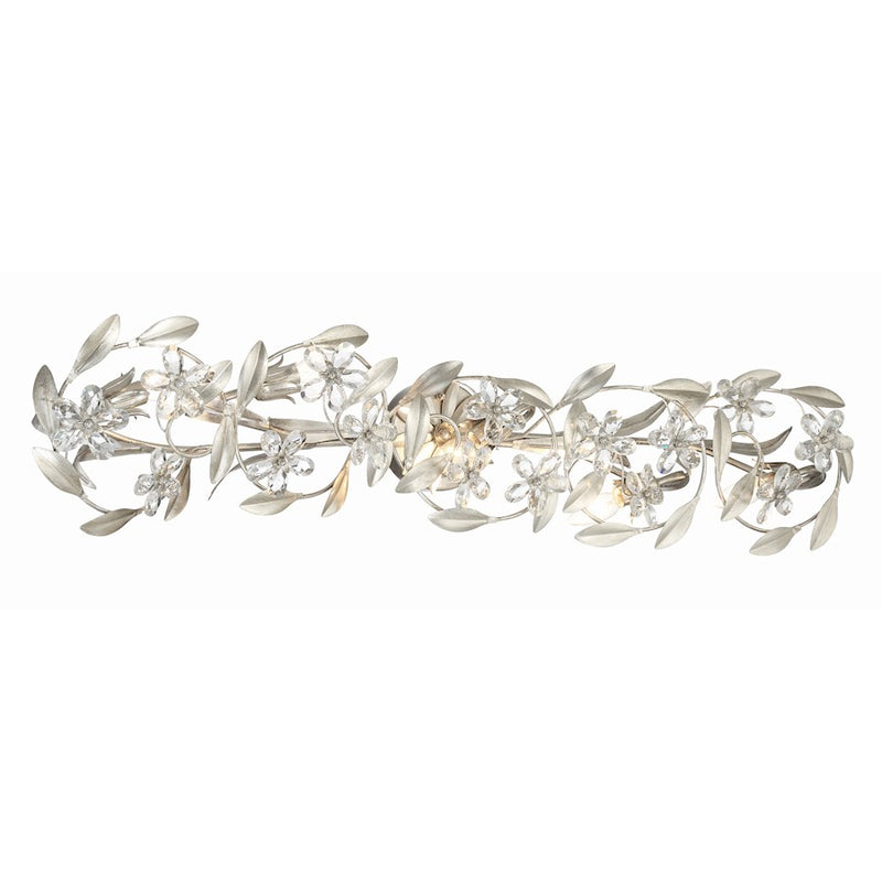 Crystorama Marselle 5 Light Sconce, Antique Silver