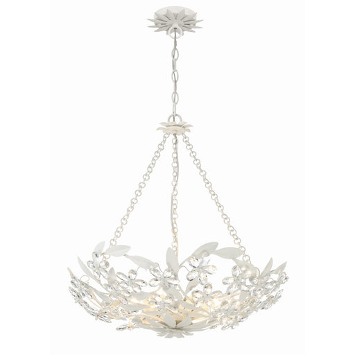 Crystorama Marselle 6 Light Chandelier, Matte White