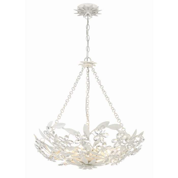 Crystorama Marselle 6 Light Chandelier, Matte White