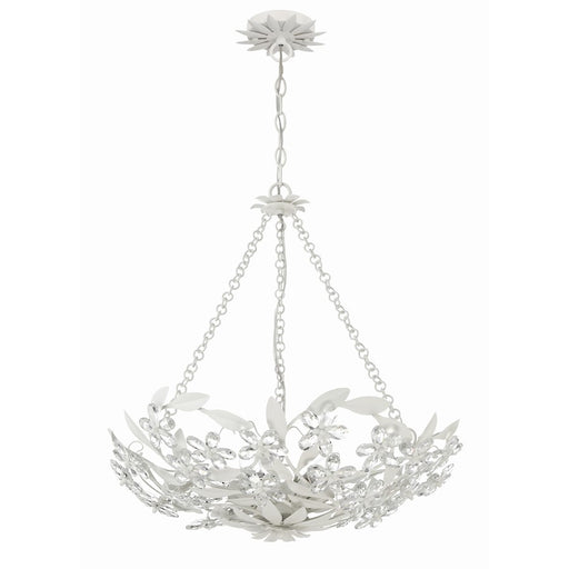 Crystorama Marselle 6 Light Chandelier, Matte White
