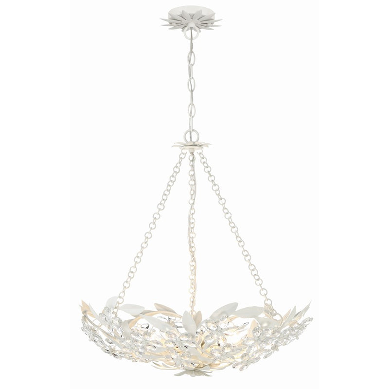 Crystorama Marselle 6 Light Chandelier, Matte White