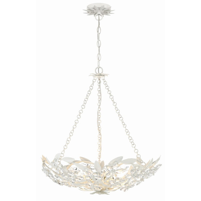 Crystorama Marselle 6 Light Chandelier, Matte White