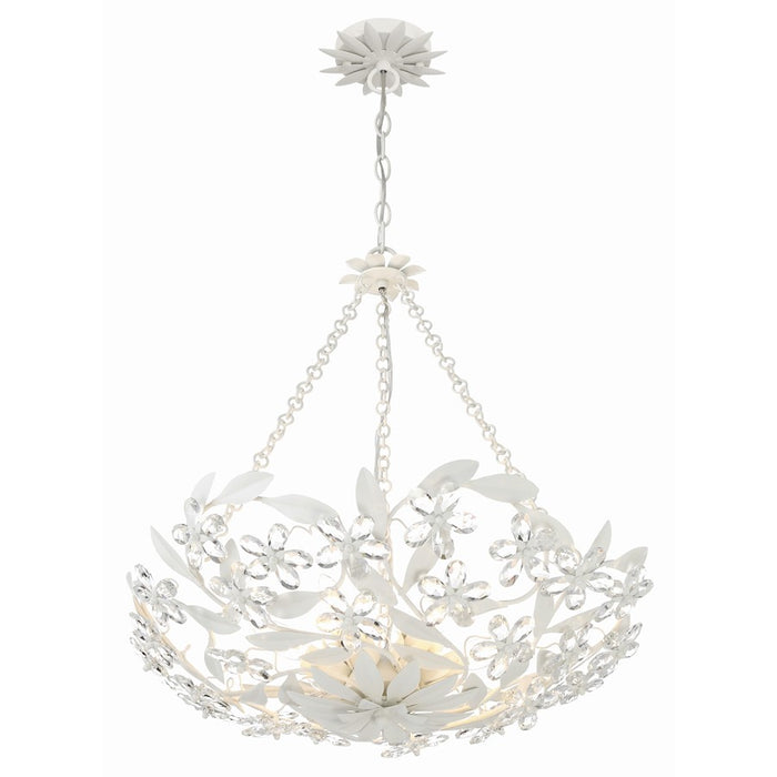 Crystorama Marselle 6 Light Chandelier, Matte White