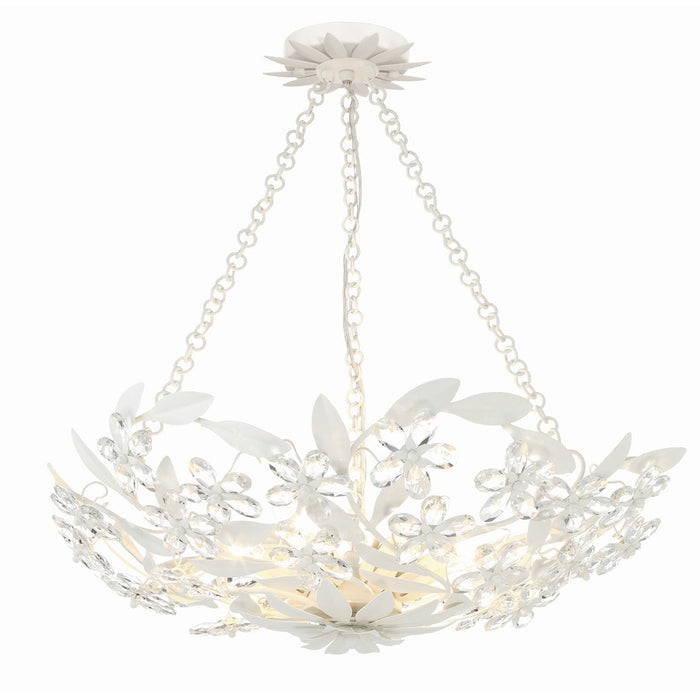 Crystorama Marselle 6 Light Chandelier, Matte White