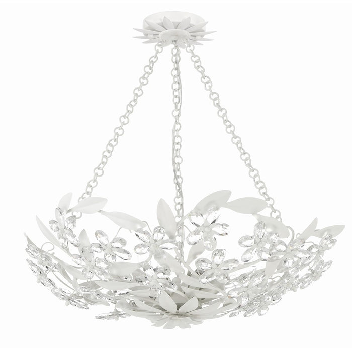 Crystorama Marselle 6 Light Chandelier, Matte White