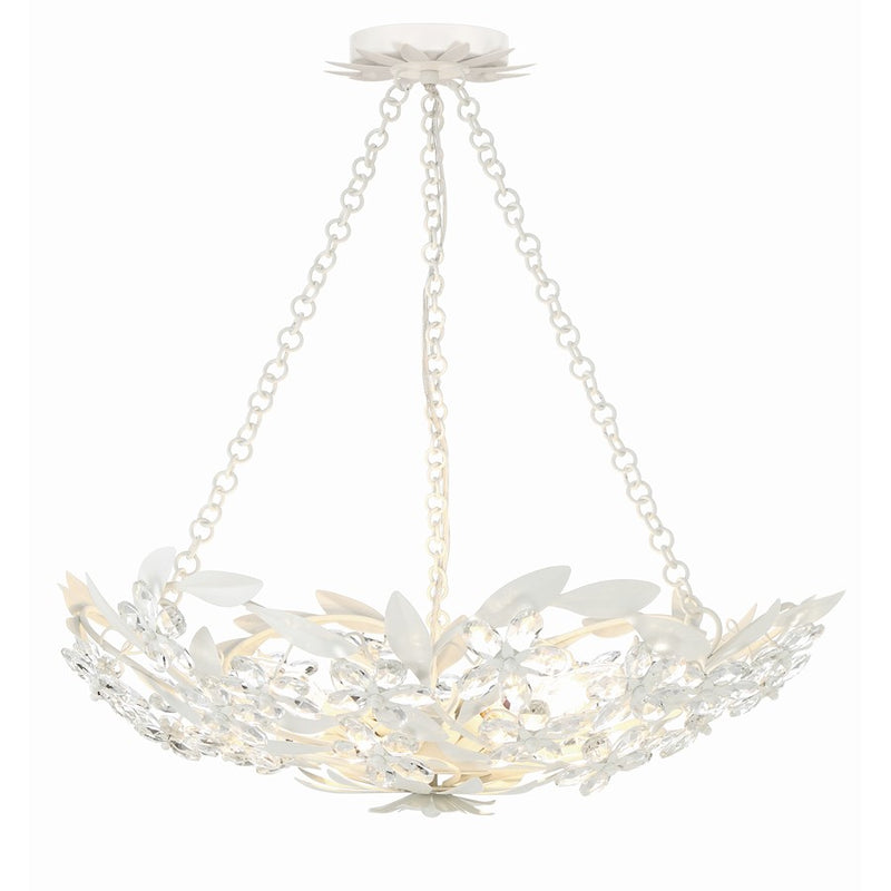 Crystorama Marselle 6 Light Chandelier, Matte White