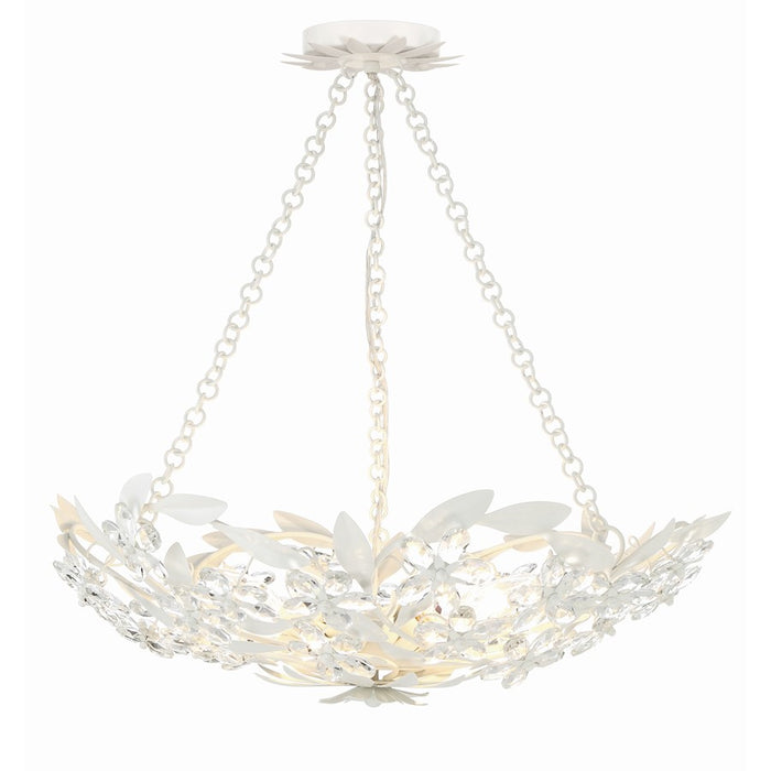 Crystorama Marselle 6 Light Chandelier, Matte White
