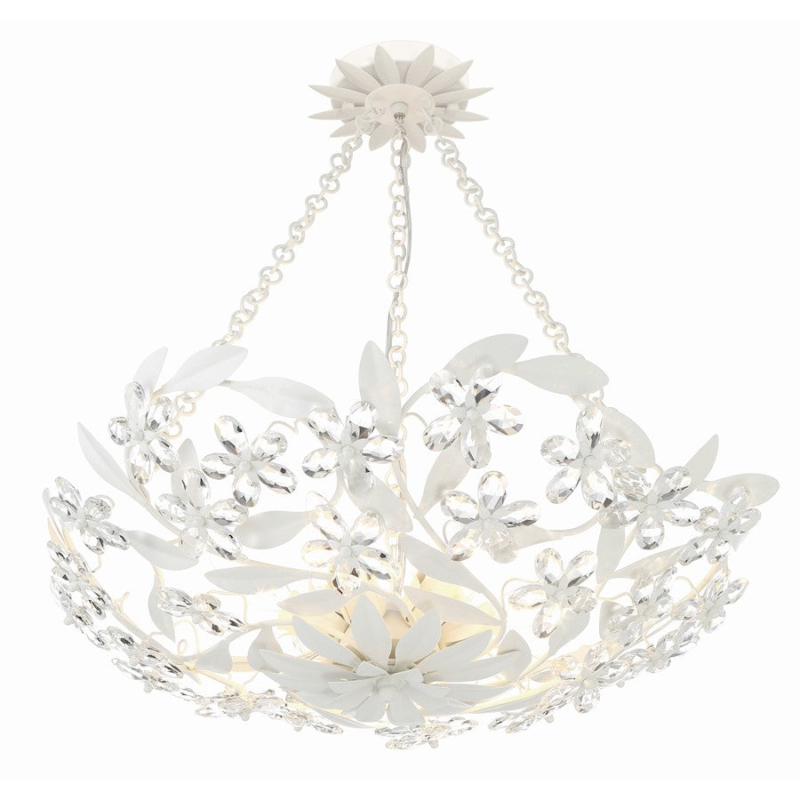 Crystorama Marselle 6 Light Semi Flush Mount, Matte White