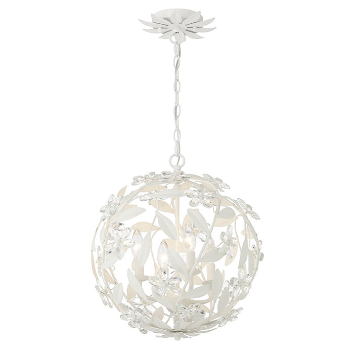 Crystorama Marselle 4 Light Mini Pendant, Matte White