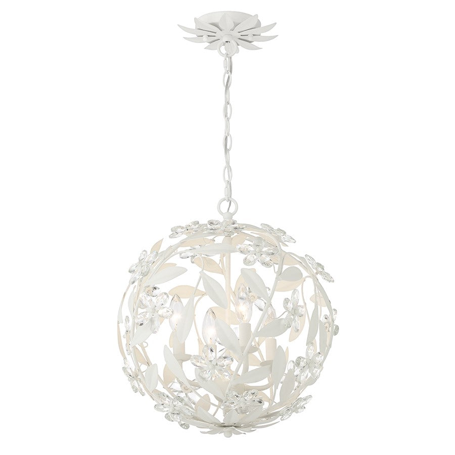 Crystorama Marselle 4 Light Mini Pendant, Matte White