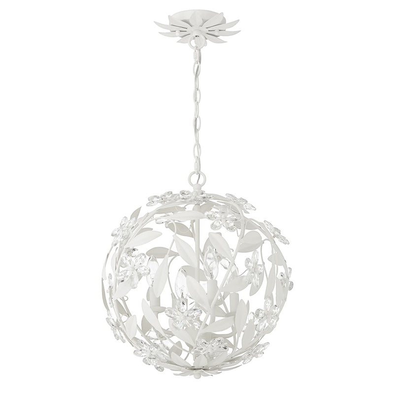 Crystorama Marselle 4 Light Mini Pendant, Matte White