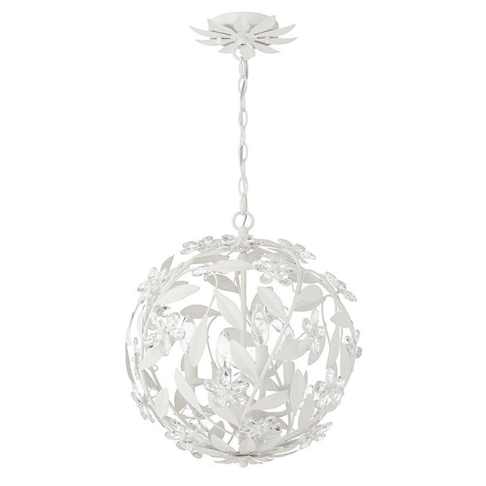 Crystorama Marselle 4 Light Mini Pendant, Matte White