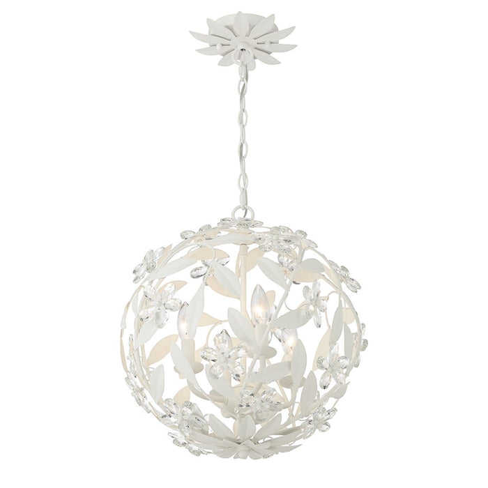 Crystorama Marselle 4 Light Mini Pendant, Matte White