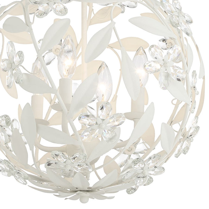 Crystorama Marselle 4 Light Mini Pendant, Matte White