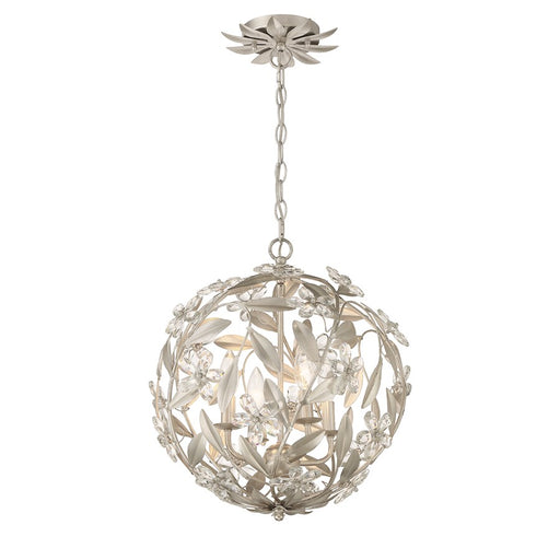 Crystorama Marselle 4 Light Mini Pendant, Antique Silver - MSL-314-SA