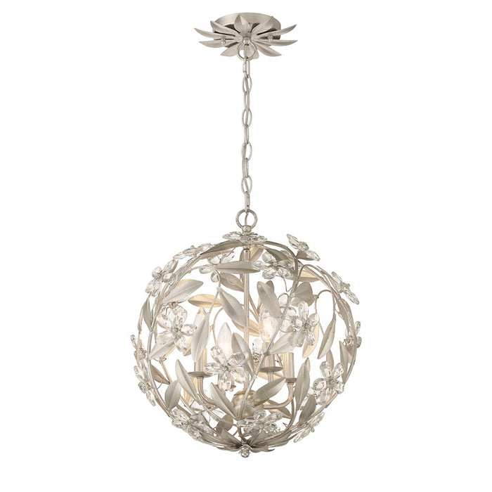 Crystorama Marselle 4 Light Mini Pendant, Antique Silver - MSL-314-SA