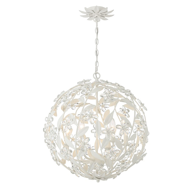 Crystorama Marselle 6 Light Pendant, Matte White