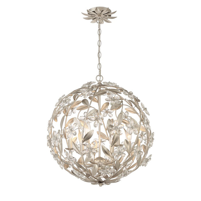 Crystorama Marselle 6 Light Pendant, Antique Silver - MSL-316-SA