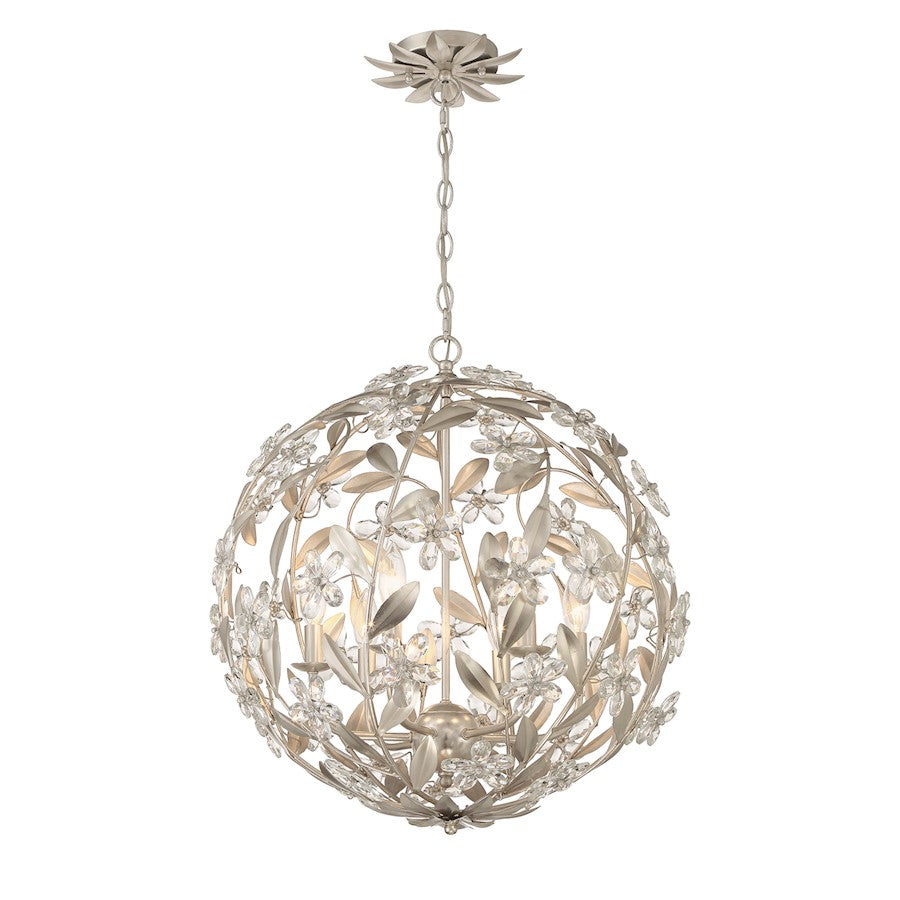 Crystorama Marselle 6 Light Pendant, Antique Silver - MSL-316-SA